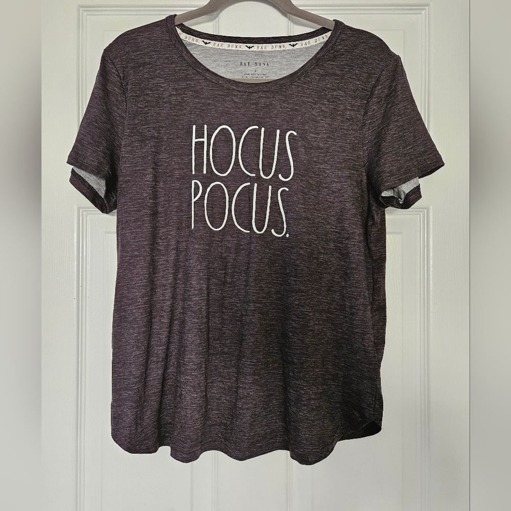 Rae Dunn Womens "Hocus pocus" grey tshirt size‎ large